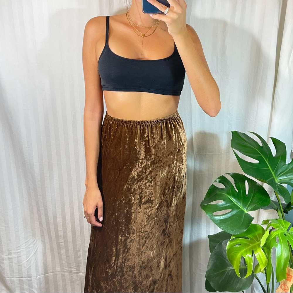Taylor G Brown Velvet Maxi Skirt